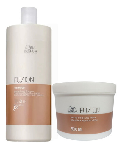 Kit Wella Fusion Shampoo 1000ml + Máscara 500ml