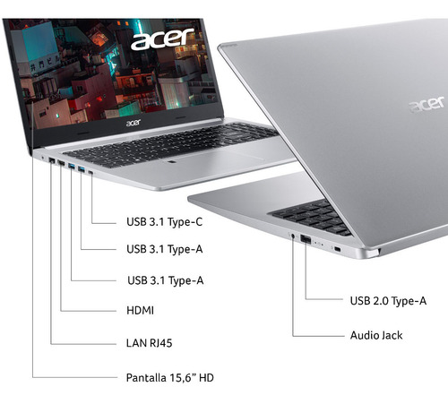 Imagen 5 de 6 de Notebook Acer 15'6 Full Hd + Core I3 + 12gb Ram + 1tb+128sdd
