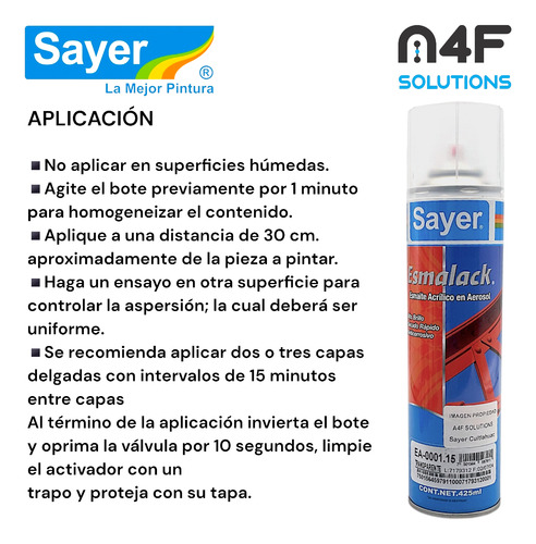 Esmalack Pintura Esmalte Acrílico 5 Pz De 425 Ml C/u.