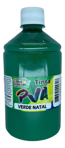 Tinta Pva Para Artesanato Fosca 500ml True Colors Cor Verde Natal
