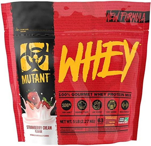 Suplemento en polvo Mutant  Whey Whey proteína sabor crema de fresa en sachet de 2.27kg