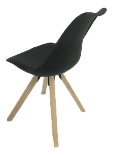 Imagen 5 de 5 de Silla Tulip Pata Cuadrada Negra