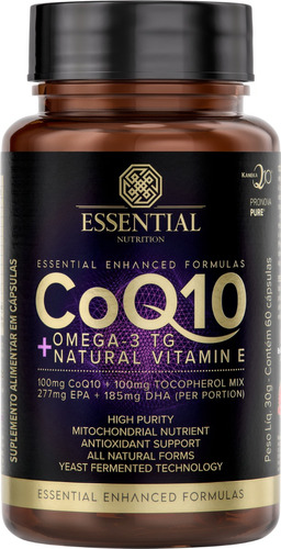 Coenzima Q10 Coq10 C/ Ômega 3 Tg + Vit E Essential Nutrition