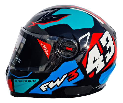 Capacete Fw3 Gtx 43 Fechado Com Oculos Interno