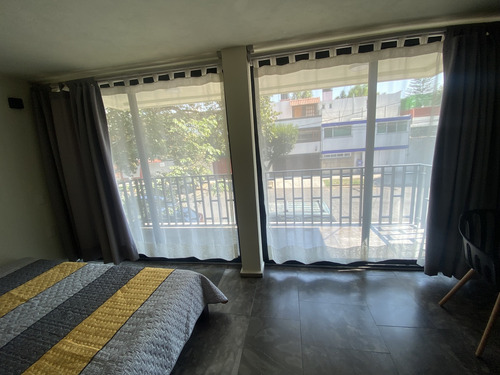 Coyoacán, Loft En Renta Con Balcón A Una Cuadra De Los Viveros
