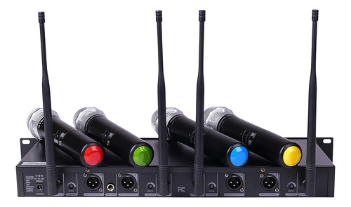 Gtd Audio 4x800 Canales Ajustables Uhf Diversity Wireless C