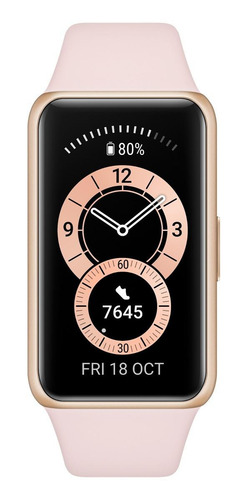 Huawei Series 6 Band 6 1.47" caja de polímero gold, malla sakura pink de silicona FRA-B19
