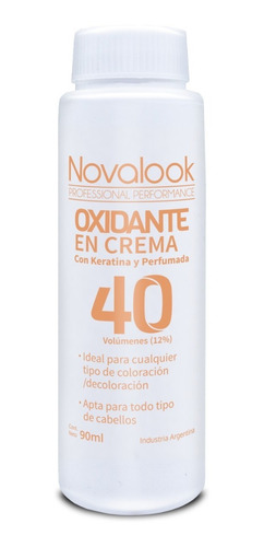 6 Oxidantes En Crema Con Keratina 40 Vol X 90ml. Novalook 