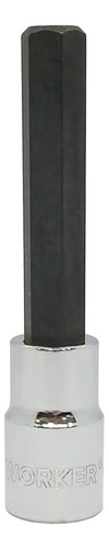 Chave Soquete Hexagonal Allen Longa 1/2 12mm Worker Cor Cromo Vanádio