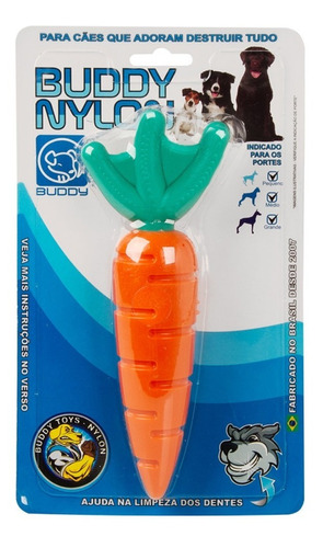 Brinquedo Mordedor Nylon Resistente Caes Buddy Toys Cenoura