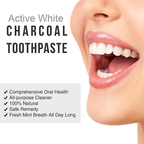 110g De Creme Dental Branco Carvão Vegetal Para Clareamento