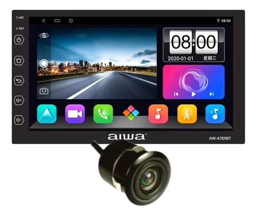 Radio Carro Android 12 Aiwa Android 4gb + 64gb Pantalla 7' Tactil 2 Din Wifi Aw-a789bt Carplay Android Auto