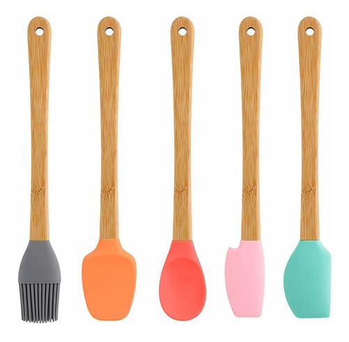 Mini Espatula Silicona Set Jar Cuchara Utensilio Cocina Al 5