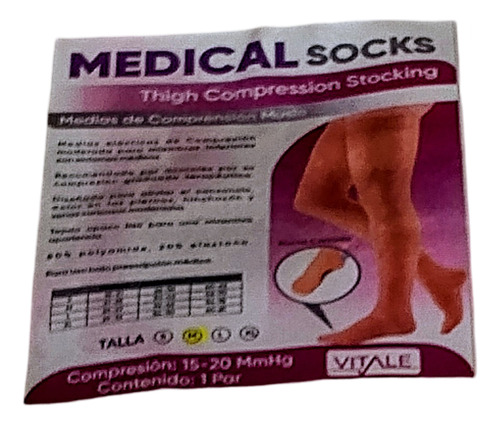 Medias De Compresión Muslo Talla M -vitale-