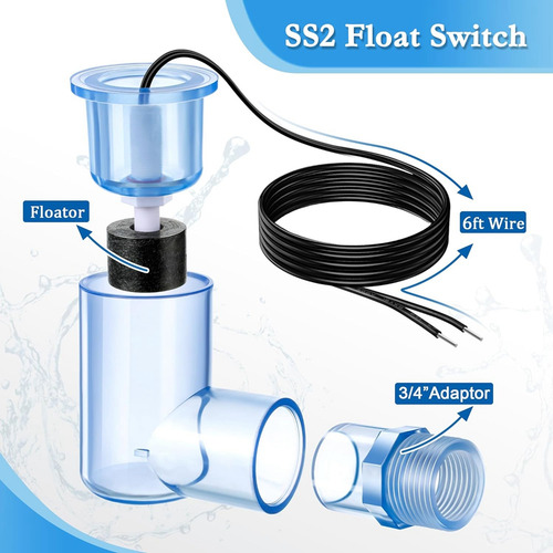 Ss2 Float En Forma De L, 1 Paquete De Adaptador De 3/4 Pulga