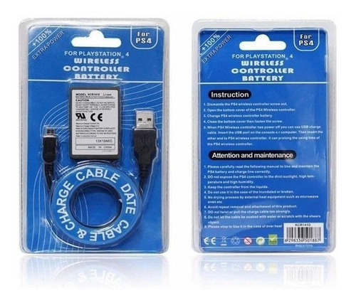 Imagen 1 de 6 de Bateria Joystick Playstation 4 Ps4 + Cable Usb En Blist 436a