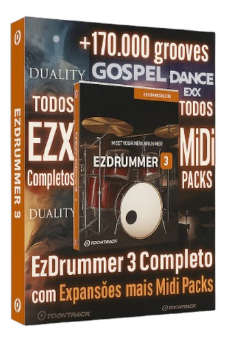Toontrack Ezdrummer 3 - Full Expansões + Midi Parks