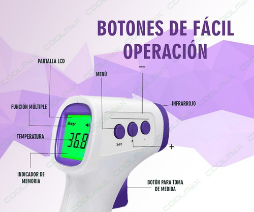 Termometro Digital Infrarrojo De Frente Sin Contacto Kodyee