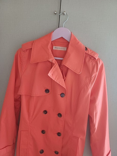 Increíble Trench Piloto Importado Salmón Talle L Impecable! (Usado)