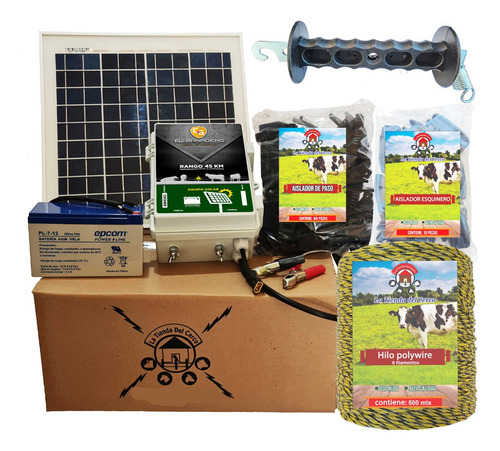Cerco Electrico Ganadero Kit Solar (45 Km) + 500m De Hilo