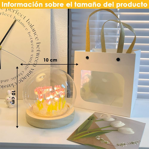 Luz Nocturna De Tulipán Hecha A Mano Diy Con Enchufe Usb