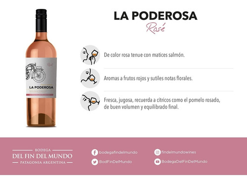 Vino La Poderosa Rosé Pack X 6 Unidades