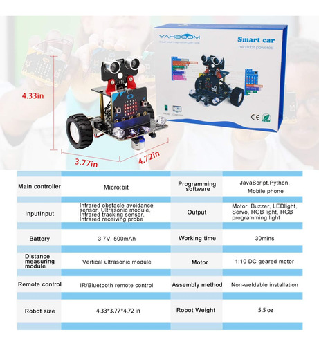 Kit Coche Robots Stem Educativo Niños 10 Compatible Microbit