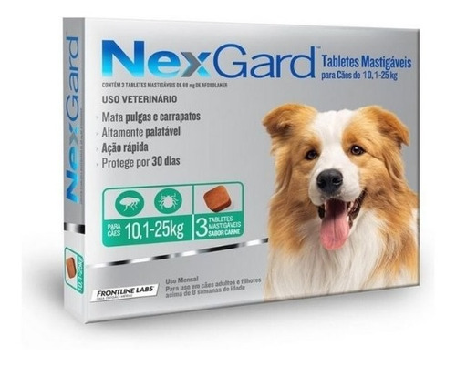 Nexgard 10kg-25kg Caja X 3 Pastillas Delivery Gratis