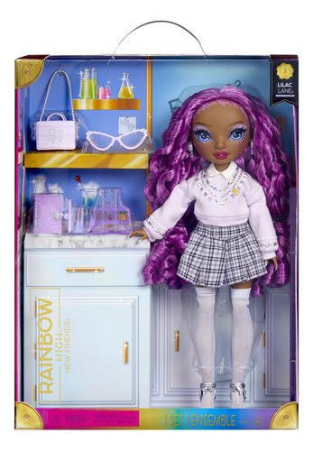 Muñeca Rainbow High New Friends - Lilac Lane con Estilo Y Accesorios Color Morado