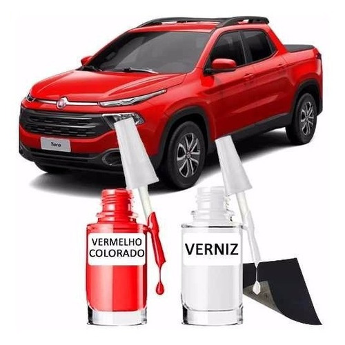 Tinta Tira Risco Automotivo Fiat Novo Toro Vermelho Colorado