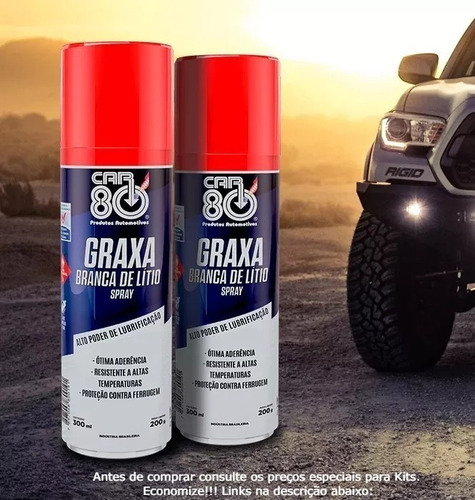 Kit C/ 12 Graxa Branca De Lítio Spray 300ml Car80 Atacado