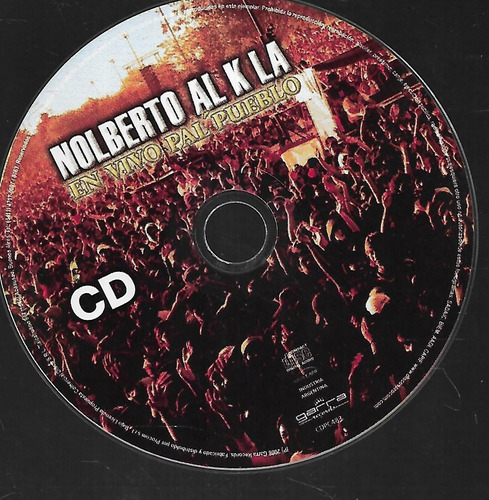 Nolberto Alkala Album En Vivo Pal Pueblo Garra Cd Sellado