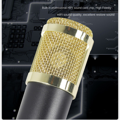 Kit De Microfone Condensador Bm800 Placa De Som Externa Usb