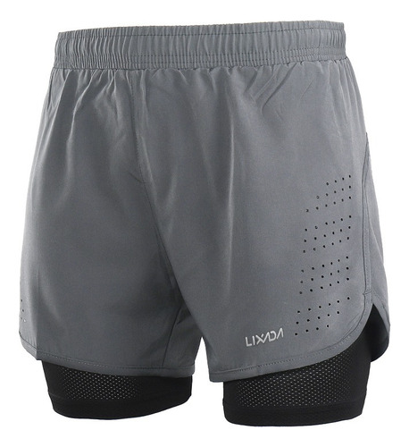 Lixada - Pantalones Cortos De Running 2 En 1 Para Hombre, Se