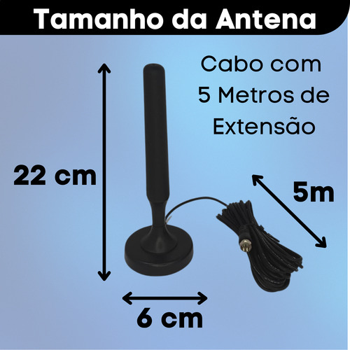 Antena Tv Amplificada 5db Digital Led Lcd + Brinde Controle
