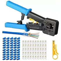Comprar Crimpeadora Ez Rj45 +50 Conectores Cat6 Prensa Anticorte