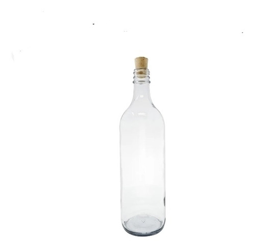 Botella Vidrio Con Corcho 3/4 Litro 12 Piezas