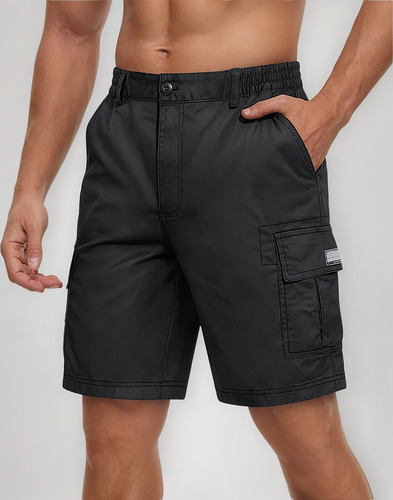 Pantalones Cortos Planos Cavva Para Hombre, Cintura Elástica
