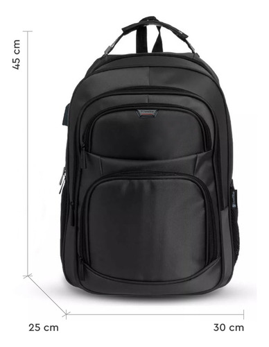 Imagen 4 de 6 de Mochila Porta Notebook Travel Blue + Power Bank 2600 Mah T