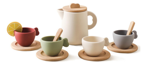 Juego De Té De Madera Para Niñas Pequeñas | Juego Fiesta Té