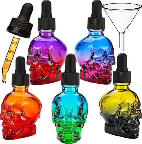 Frasco Cuentagotas Calavera Recargable Aceites Essenciales