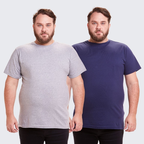 Kit 2 Camisa Camiseta Basica Masculina Plus Size Algodão