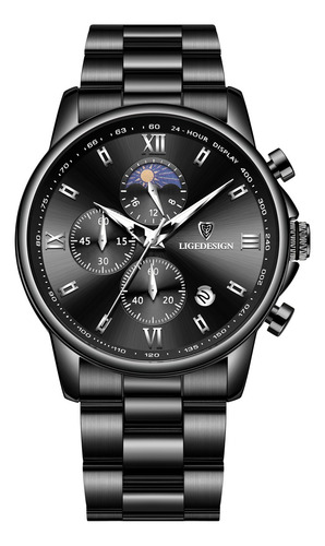 Relojes Para Hombre Lige Casual Acero Reloj Impermeable