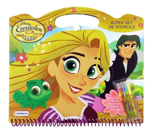 Imagen 1 de 6 de Super Set Stencil Dibujo Rapunzel Princesa Dju00721 Edu