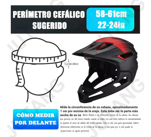 Casco de bmx Jutang cascos para bicicleta Casco mtb fox color rojo