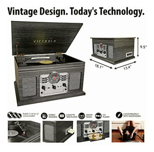 Victrola Nostalgic 6-in-1 Bluetooth Record Player &