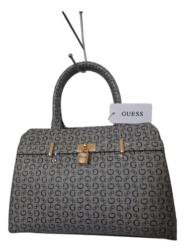 Bolsa Guess Ophelea Gris Con Logos Negros