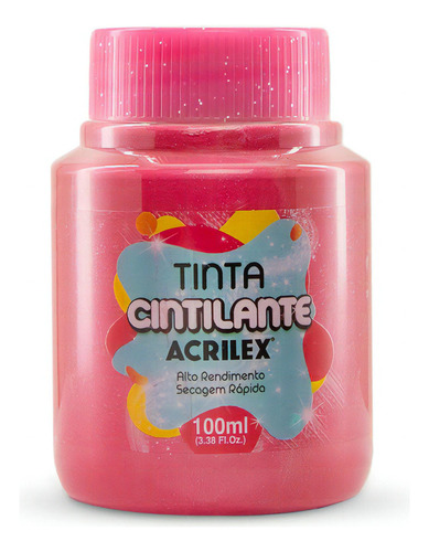 Tinta Artesanato Cintilante 100ml - Rosa Escuro 542 Acrilex