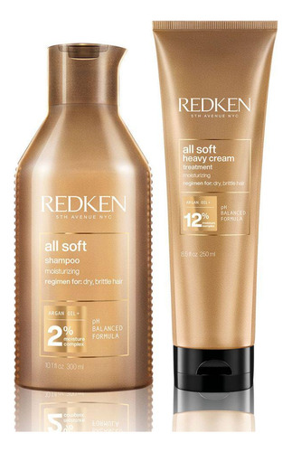Kit Redken All Soft Shampoo 300ml + Máscara 250ml