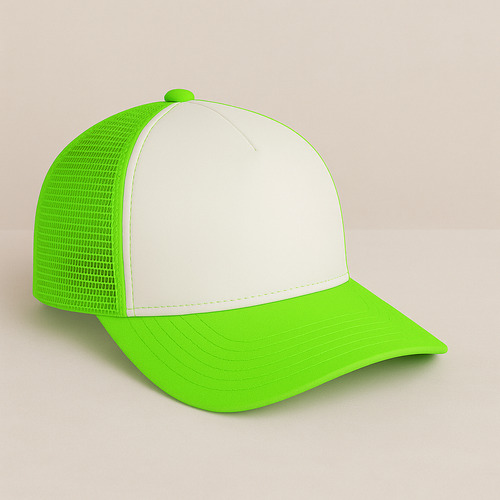 5gorras Para Niño Tipo Trucker Camionero Verde Fosforescente Verde Limón Unisex